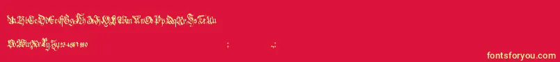 HolyroseFontMidnightea-Schriftart – Gelbe Schriften auf rotem Hintergrund