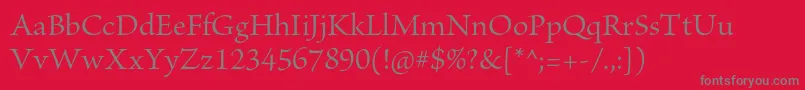 BriosoproSubh-Schriftart – Graue Schriften auf rotem Hintergrund