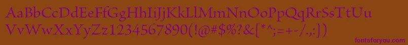 BriosoproSubh Font – Purple Fonts on Brown Background