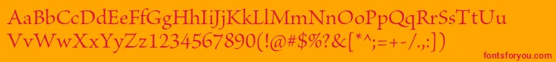 BriosoproSubh Font – Red Fonts on Orange Background