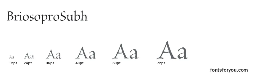 BriosoproSubh Font Sizes