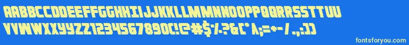 Ironforgeleft Font – Yellow Fonts on Blue Background