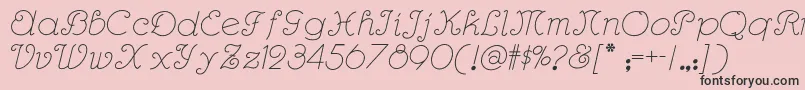 フォントRhumbascriptnf – ピンクの背景に黒い文字
