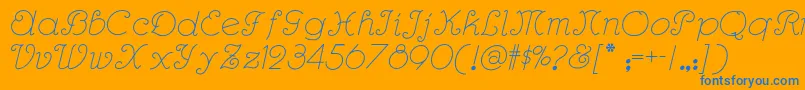 More about Rhumbascriptnf Font Rhumbascriptnf Font – Blue Fonts on Orange Background