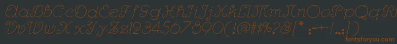 Rhumbascriptnf Font – Brown Fonts on Black Background