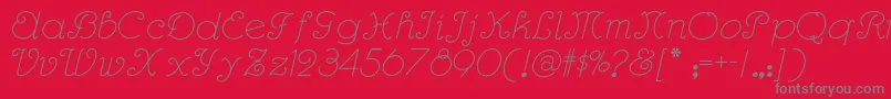 Rhumbascriptnf Font – Gray Fonts on Red Background