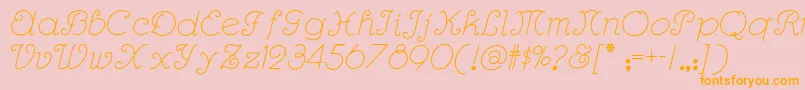 Rhumbascriptnf Font – Orange Fonts on Pink Background