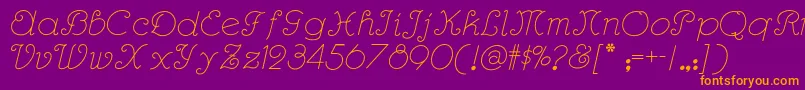 Rhumbascriptnf Font – Orange Fonts on Purple Background