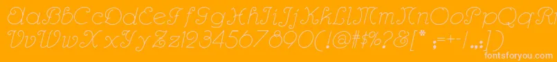 Rhumbascriptnf Font – Pink Fonts on Orange Background