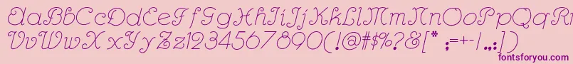 Rhumbascriptnf Font – Purple Fonts on Pink Background