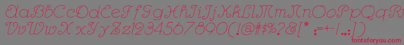 Rhumbascriptnf-Schriftart – Rote Schriften auf grauem Hintergrund