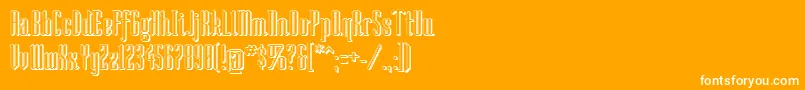 フォントSoShady – オレンジの背景に白い文字
