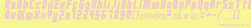 Pushblack Font – Pink Fonts on Yellow Background