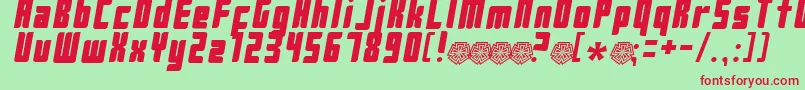 Pushblack Font – Red Fonts on Green Background