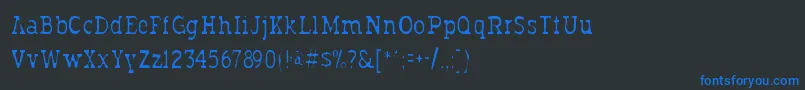 フォントTypodermicgaunt – 黒い背景に青い文字