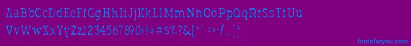 Fonte Typodermicgaunt – fontes azuis em um fundo violeta