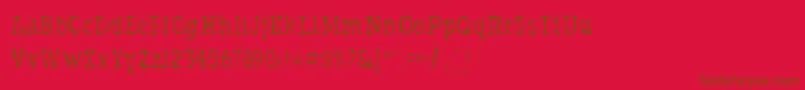 Saiba mais sobre a fonte Typodermicgaunt Fonte Typodermicgaunt – fontes marrons em um fundo vermelho
