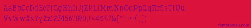 Typodermicgaunt Font – Purple Fonts on Red Background