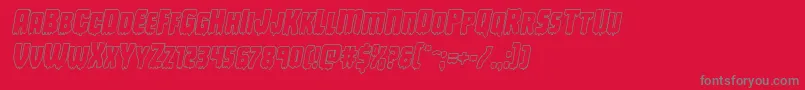 Deathbloodoutital-Schriftart – Graue Schriften auf rotem Hintergrund