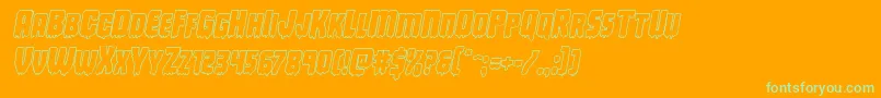 Deathbloodoutital Font – Green Fonts on Orange Background