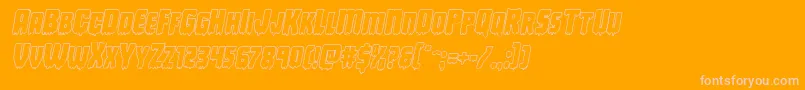 Deathbloodoutital Font – Pink Fonts on Orange Background