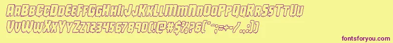 Deathbloodoutital Font – Purple Fonts on Yellow Background