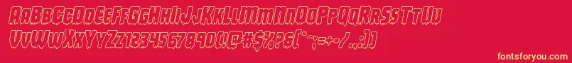 Deathbloodoutital Font – Yellow Fonts on Red Background