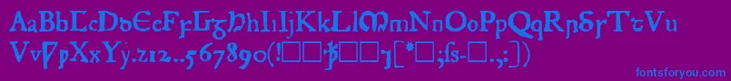 Шрифт JuniusRough – синие шрифты на фиолетовом фоне