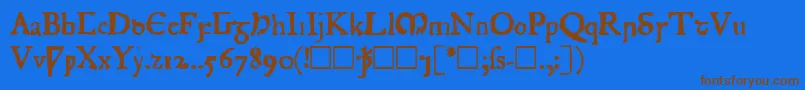 JuniusRough-fontti – ruskeat fontit sinisellä taustalla