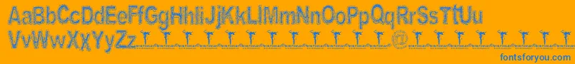 ArenatoxFontDemo-Schriftart – Blaue Schriften auf orangefarbenem Hintergrund