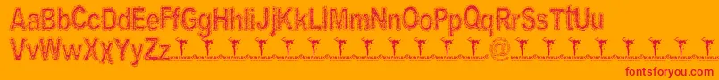 Weitere Informationen zur ArenatoxFontDemo-Schriftart ArenatoxFontDemo-Schriftart – Rote Schriften auf orangefarbenem Hintergrund