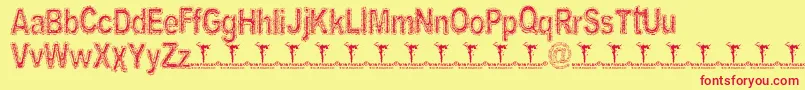 Weitere Informationen zur ArenatoxFontDemo-Schriftart ArenatoxFontDemo-Schriftart – Rote Schriften auf gelbem Hintergrund
