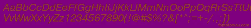 PragmaticaBookItalic Font – Brown Fonts on Purple Background