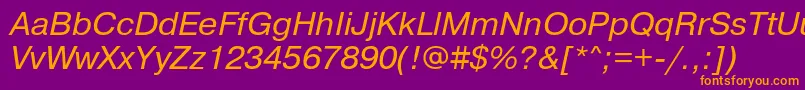 PragmaticaBookItalic Font – Orange Fonts on Purple Background