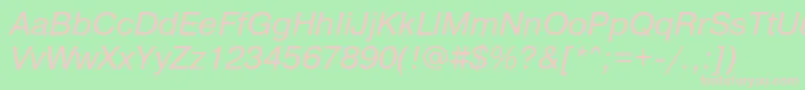 PragmaticaBookItalic Font – Pink Fonts on Green Background