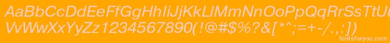PragmaticaBookItalic Font – Pink Fonts on Orange Background