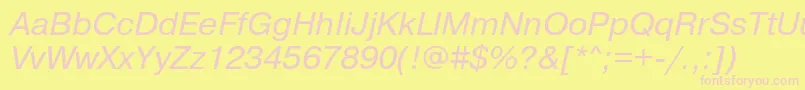 PragmaticaBookItalic Font – Pink Fonts on Yellow Background