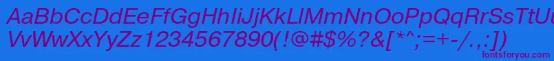 PragmaticaBookItalic Font – Purple Fonts on Blue Background