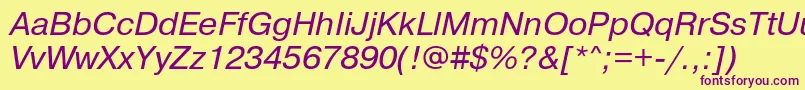 PragmaticaBookItalic Font – Purple Fonts on Yellow Background