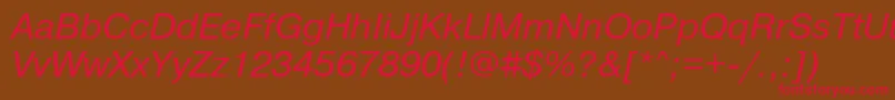 PragmaticaBookItalic Font – Red Fonts on Brown Background