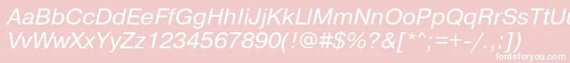 フォントPragmaticaBookItalic – ピンクの背景に白い文字