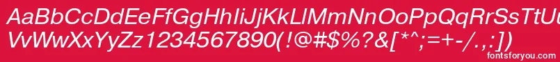 PragmaticaBookItalic Font – White Fonts on Red Background