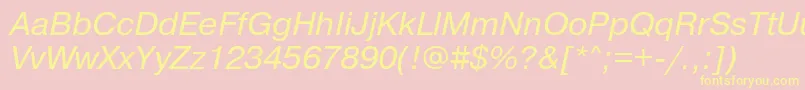 PragmaticaBookItalic Font – Yellow Fonts on Pink Background