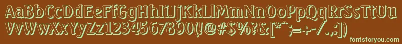 SeagullshadowRegular Font – Green Fonts on Brown Background