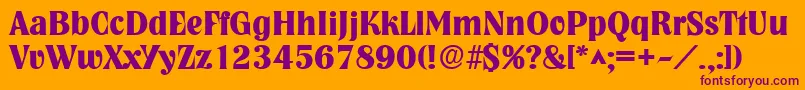 NashvillelhBold-Schriftart – Violette Schriften auf orangefarbenem Hintergrund