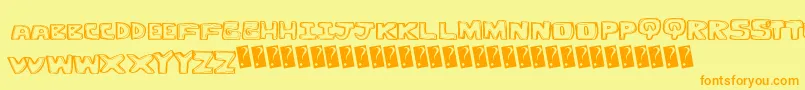 Outlinetwelve Font – Orange Fonts on Yellow Background