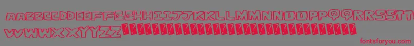 Outlinetwelve-Schriftart – Rote Schriften auf grauem Hintergrund