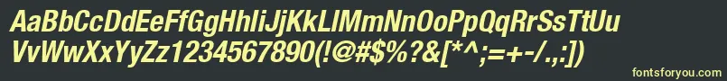 ContextRepriseCondensedSsiBoldCondensedItalic Font – Yellow Fonts on Black Background