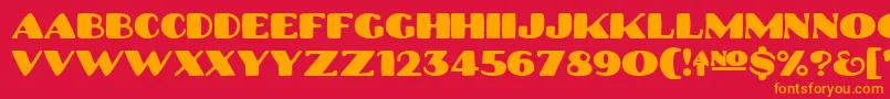 Platinum Hub Caps Solid Font – Orange Fonts on Red Background