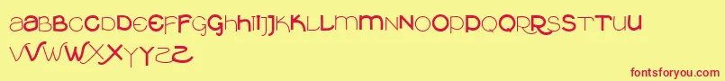 Vtksclean Font – Red Fonts on Yellow Background